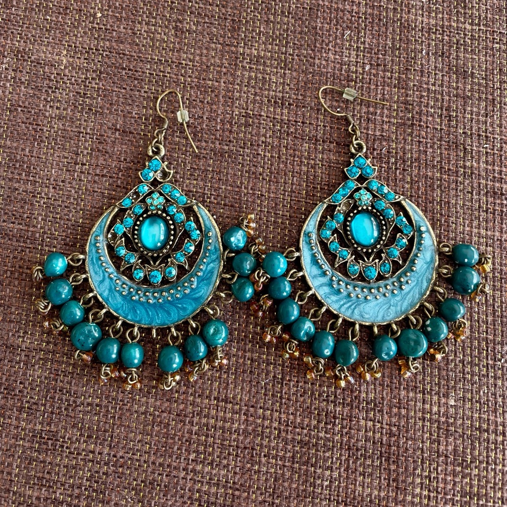 Blue Chandelier Earrings